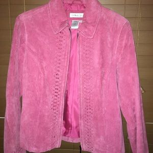 Coldwater Creek Pink Leather Blazer